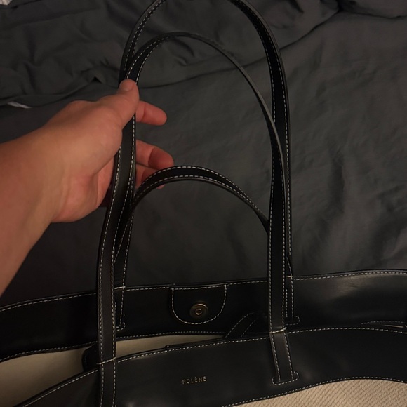 Polene Black and Cream Tote Bag - Picture 7 of 8